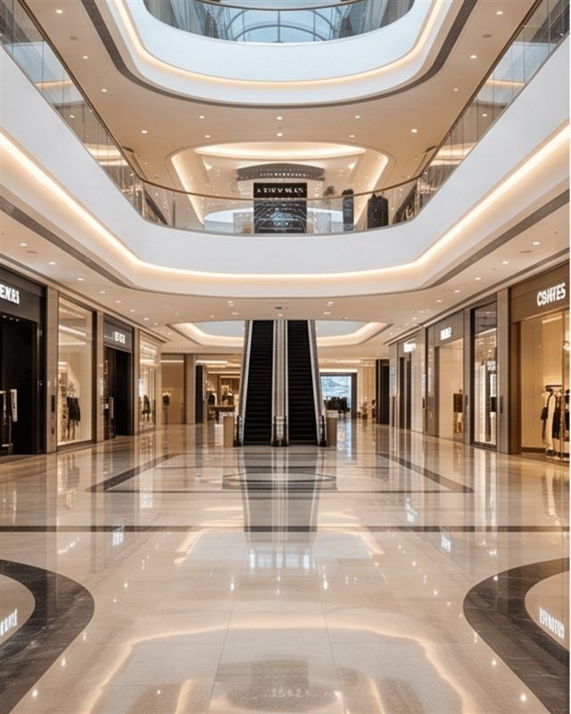 Interior de shopping center